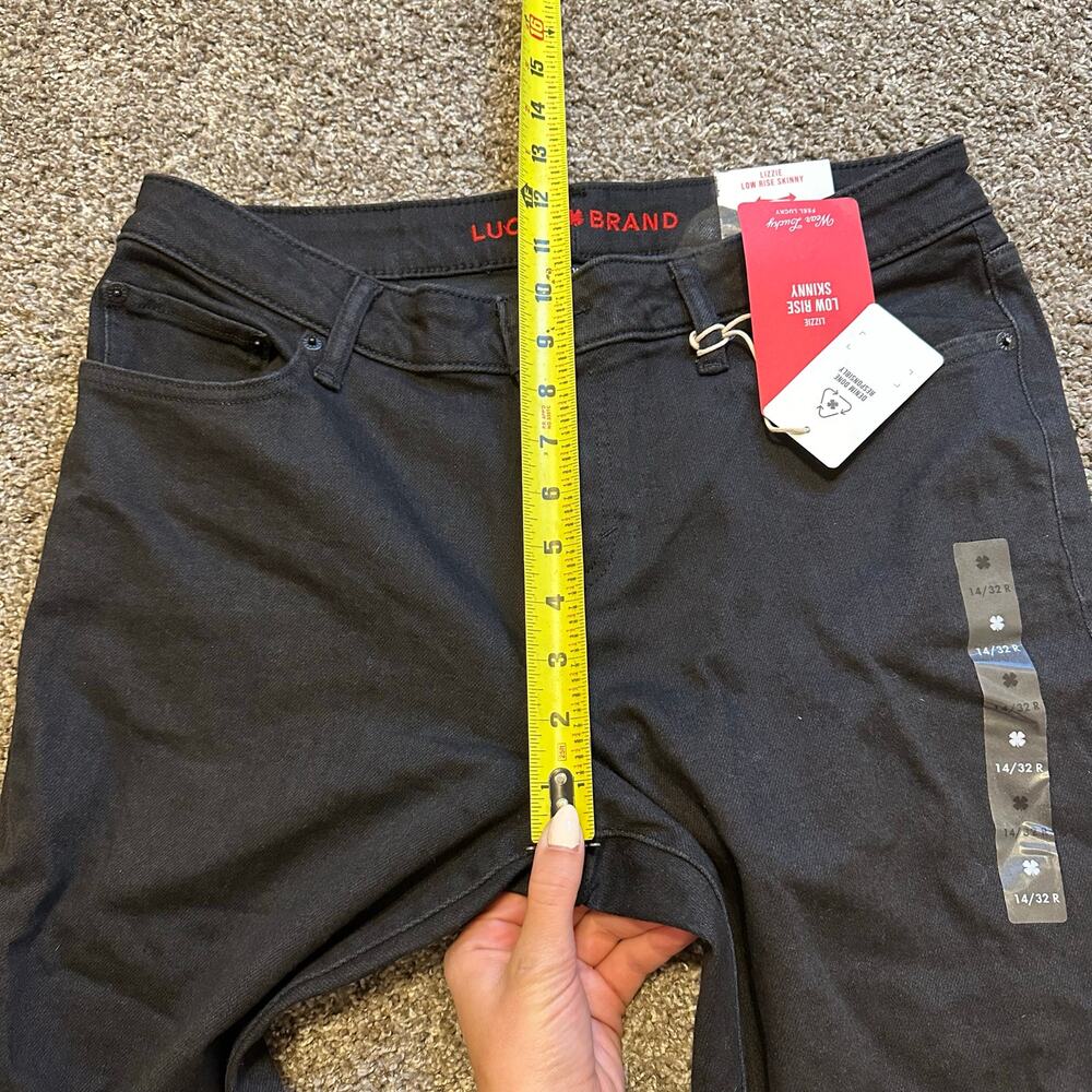 LUCKY BRAND Women's Low Rise Lizzie Skinny Size 14/32R In Clean Black - Picture 9 of 15